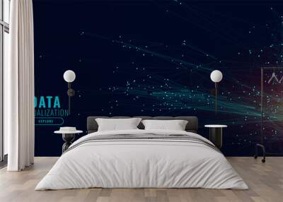 data technology network lines background Wall mural