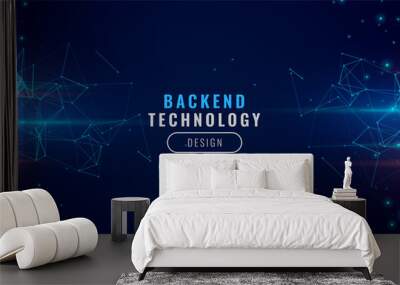 digital backend technology concept particle background design Wall mural