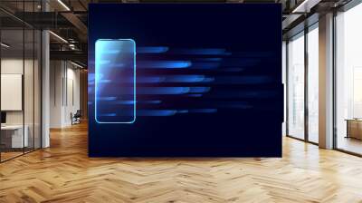 digital mobile futuristic technology concept background Wall mural