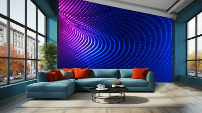 digital particle mesh technology background design Wall mural