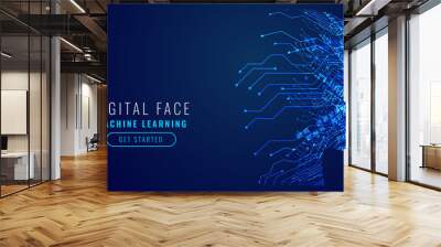 digital technology face artificial intelligence concept design Wall mural