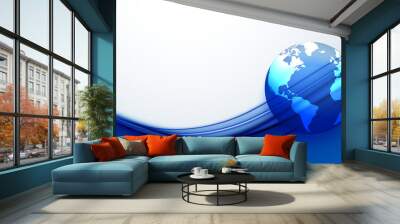 earth and blue wave background Wall mural