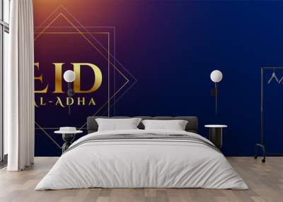 eid al adha arabic floral blue banner design Wall mural