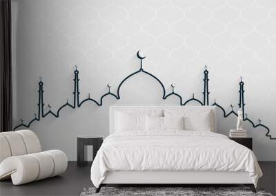 eid mubarak banner in line style Wall mural