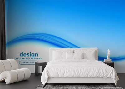 elegant business style blue wave presentation background Wall mural