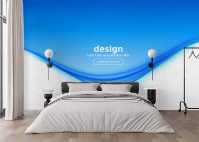 elegant business style blue wave presentation background Wall mural