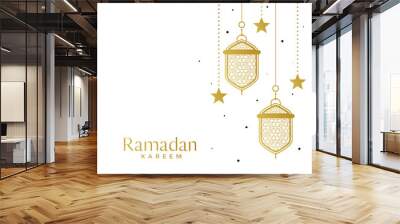 elegant islamic lamps and star ramadan background Wall mural