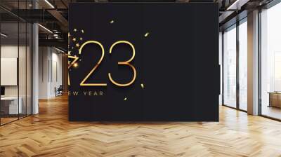 elegant new year 2023 event banner with bursting star Wall mural