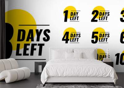 flat days left countdown timer banner Wall mural