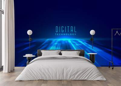 futuristic digital floor technology perspective background Wall mural