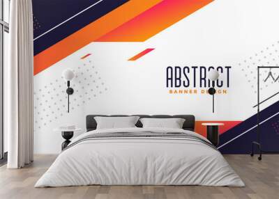 geometric memphis style modern banner with orange shapes Wall mural