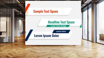 geometric modern lower third banner template design Wall mural