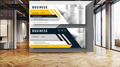 geometric yellow business banner design Wall mural