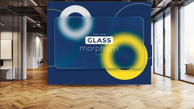 glass morphism background with transparent frosted effect Wall mural