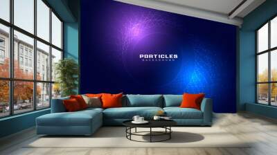 glowing abstract technology style particles background design Wall mural