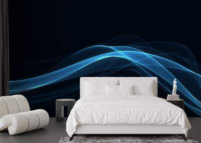 glowing blue lines on dark background Wall mural