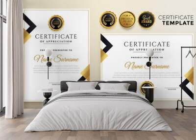 golden diploma certificate template in premium style Wall mural