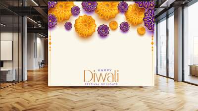 happy diwali holiday decorative beautiful background Wall mural