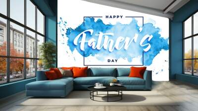 happy fathers day watercolor card background design Wall mural