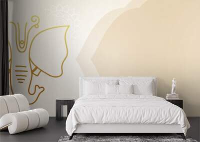 happy ganesh chaturthi festival greeting banner with text space Wall mural