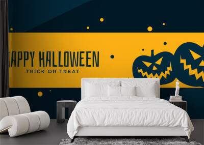 happy halloween scary pumpkin banner design Wall mural