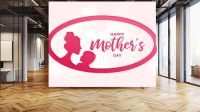 happy mothers day background with mother and child Wall mural