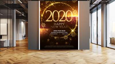 happy new year 2020 shiny flyer template design Wall mural