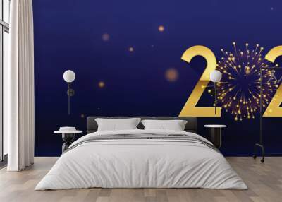 happy new year 2023 banner with firework  and text space Wall mural