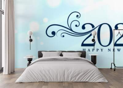 happy new year 2023 greeting banner with bokeh effect Wall mural