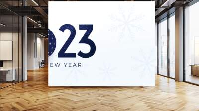 Happy new year 2023 greeting banner with christmas ball Wall mural