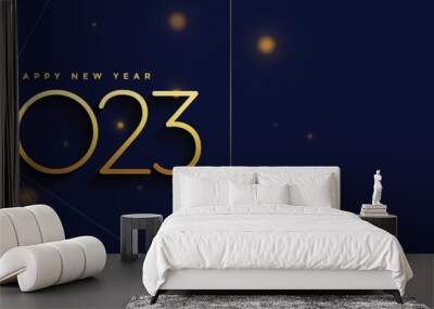 happy new year 2023 wallpaper with 3d xmas ball Wall mural