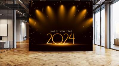 happy new year 2024 festive background with spot light effect Wall mural