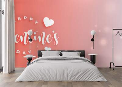 happy valentines day bokeh banner design Wall mural