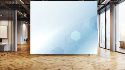 healthcare medical science background with hexagonal shapes Wall mural