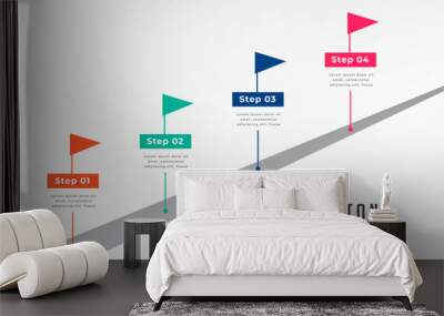 infographic milestone map template visualize data to achieve target Wall mural