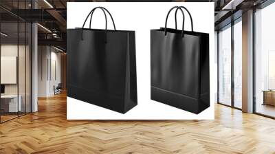 isolated black shopping bag in set of two Wall mural