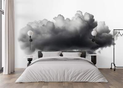 isolated dark natural fluffy cloud on transparent background Wall mural