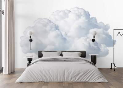 isolated white natural cloud element on transparent background Wall mural