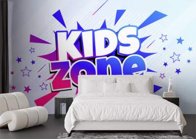 kids zone fun play banner design Wall mural