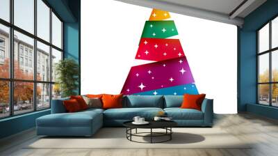 merry christmas geometric colorful xmas tree background Wall mural