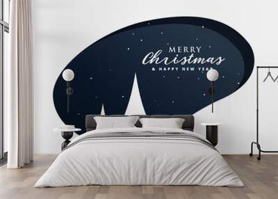 merry christmas night scene with two xmas tree Wall mural