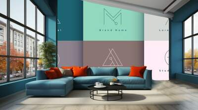 minimal logo design collection of six template Wall mural