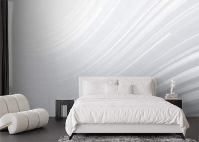 minimal white and gray background with wavy lines Wall mural