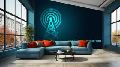 mobile telecommunication digital tower background design Wall mural