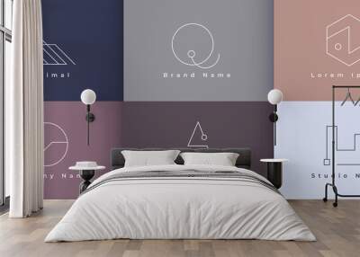 modern minimal simple logo design set of six Wall mural