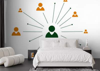 people web community networking diagram template Wall mural