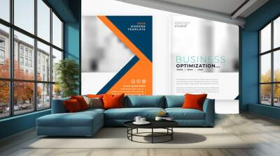 professional geometric business flyer brochure template design Wall mural