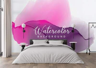 purple and pink watercolor stain background Wall mural