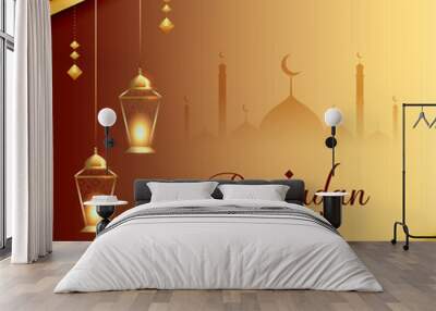 ramadan kareem and eid mubarak festival background design Wall mural