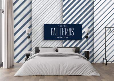 set of diagonal lines patterns design Wall mural